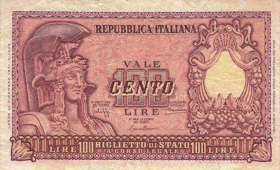 100 Lire 1951 p.92a